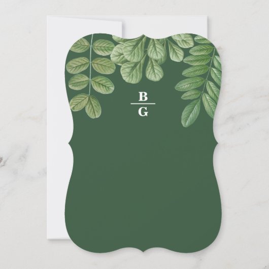 Moderne Aquarellgrüne Smaragdgrüne Hochzeit Einladung (Rückseite)