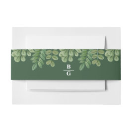 Moderne Aquarellgrüne Smaragdgrüne Hochzeit Einladungsbanderole