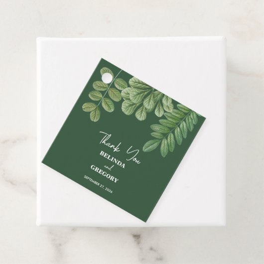 Moderne Aquarellgrüne Smaragdgrüne Hochzeit Geschenkanhänger (Beispiel)