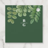 Moderne Aquarellgrüne Smaragdgrüne Hochzeit Geschenkanhänger (Rückseite)