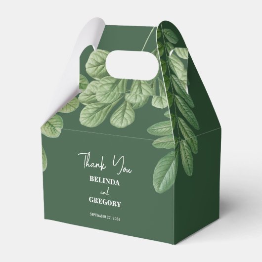 Moderne Aquarellgrüne Smaragdgrüne Hochzeit Geschenkschachtel (Vorderseite)