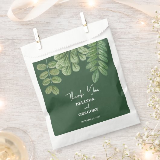 Moderne Aquarellgrüne Smaragdgrüne Hochzeit Geschenktütchen (Ausgeschnitten)