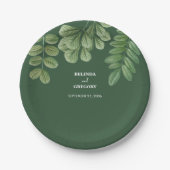 Moderne Aquarellgrüne Smaragdgrüne Hochzeit Pappteller (Vorderseite)
