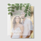 Moderne Aquarellgrüne Smaragdgrüne Hochzeit Pergament Einladungen (Versatz (Ehepaar))