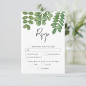 Moderne Aquarellgrüne Smaragdgrüne Hochzeit RSVP Karte (Stehend Vorderseite)