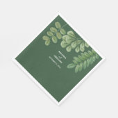 Moderne Aquarellgrüne Smaragdgrüne Hochzeit Serviette (Ecke)