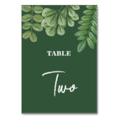 Moderne Aquarellgrüne Smaragdgrüne Hochzeit Tischnummer (Rückseite)