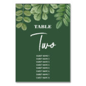 Moderne Aquarellgrüne Smaragdgrüne Hochzeit Tischnummer (Vorderseite)