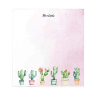 Moderne Aquarellkaktus Cacti Wüste Sukkulent Notizblock