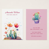 Moderne Aquarellkarte Cactus Ohrring (Vorne & Hinten)