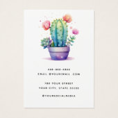 Moderne Aquarellkarte Cactus Ohrring (Rückseite)