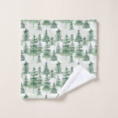 Moderne Aquarellkiefernbäume, herrliche Weihnachte Badhandtuch Set (Waschlappen)