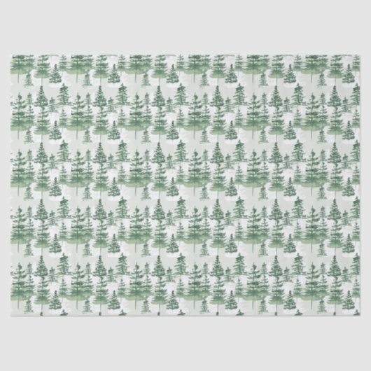 Moderne Aquarellkiefernbäume, herrliche Weihnachte Seidenpapier (Vorderseite)