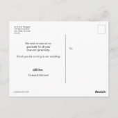 Moderne Aquarellkirsche Blüte Hochzeit danke Postkarte (Rückseite)