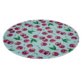Moderne Aquarellkirschen: Juicy Berry Pattern Schneidebrett (Ecke)