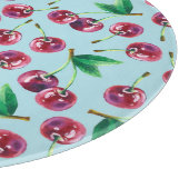 Moderne Aquarellkirschen: Juicy Berry Pattern Schneidebrett (Ecke)