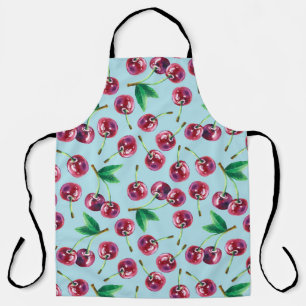 Moderne Aquarellkirschen: Juicy Berry Pattern Schürze