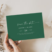 Moderne Aquarellkoordination | Horizontal grün Save The Date