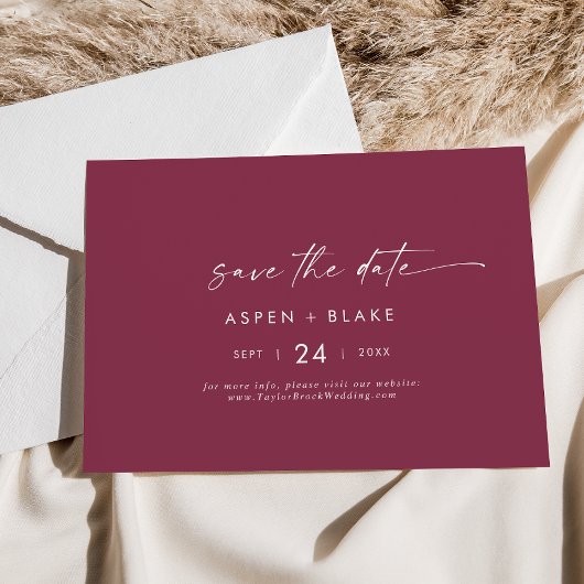 Moderne Aquarellkoordination | Horizontal rot Save The Date