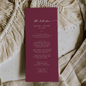 Moderne Aquarellkoordination | Rotes Hochzeitmenü Menükarte