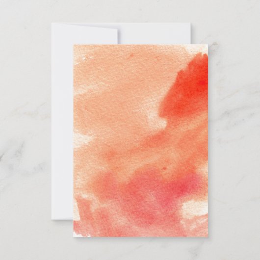 Moderne Aquarellkorallenpfirsichhochzeit RSVP Antw (Rückseite)