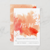 Moderne Aquarellkorallenpfirsichhochzeit RSVP Antw (Vorne/Hinten)