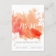Moderne Aquarellkorallenpfirsichhochzeit RSVP Antw