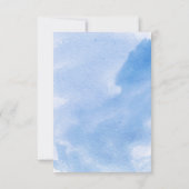 Moderne Aquarellkorallenriff Blaue Hochzeit RSVP (Rückseite)
