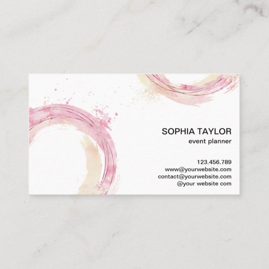 Moderne Aquarellkreise Abstrakt Visitenkarte (Rückseite)