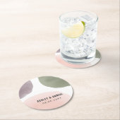 Moderne Aquarellkreise Moderne Hochzeit Runder Pappuntersetzer (Vor Ort)