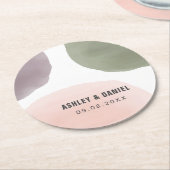 Moderne Aquarellkreise Moderne Hochzeit Runder Pappuntersetzer (Angewinkelt)