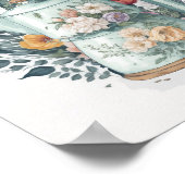 Moderne Aquarellküche Botanische Blumenküche Poster (Ecke)