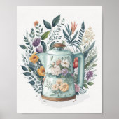 Moderne Aquarellküche Botanische Blumenküche Poster (Vorne)