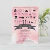 Moderne Aquarellküche Bridal Dusche Einladung (Stehend Vorderseite)