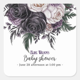 Moderne Aquarellkuchen Babydusche2 Quadratischer Aufkleber