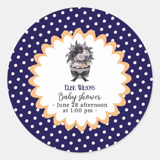 Moderne Aquarellkuchen Babydusche6 Runder Aufkleber (Vorderseite)