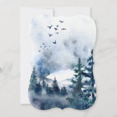 Moderne Aquarellkunst Blau-Weiß Weihnachten Einladung (Rückseite)