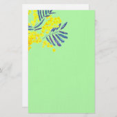 Moderne Aquarellkunst mit Mimosa-Blume Briefpapier (Vorne/Hinten)