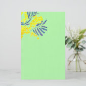 Moderne Aquarellkunst mit Mimosa-Blume Briefpapier (Stehend Vorderseite)