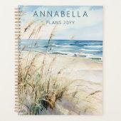 Moderne Aquarellküste Privatstrand Planer (Vorderseite)