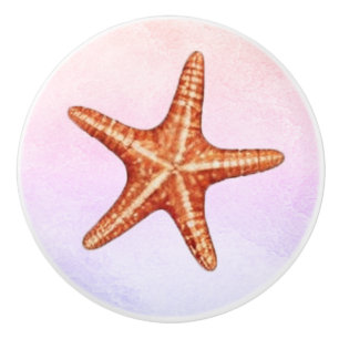 Moderne Aquarellküste Strand Starfish Muscheln Keramikknauf