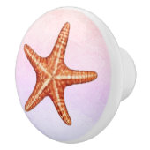 Moderne Aquarellküste Strand Starfish Muscheln Keramikknauf (Rechts)