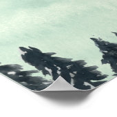 Moderne Aquarelllandschaft Sonnenuntergang Vögel B Poster (Ecke)