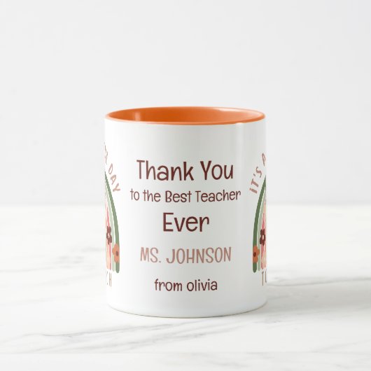 Moderne Aquarelllehrerin Personalisiert Tasse (Zentrum)