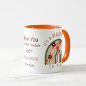 Moderne Aquarelllehrerin Personalisiert Tasse (VorderseiteRechts)