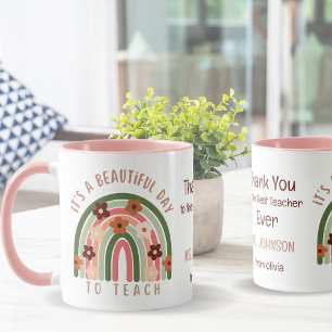 Moderne Aquarelllehrerin Personalisiert Tasse