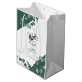 Moderne Aquarellmahlzeit bei Eukalyptus Hochzeit # Mittlere Geschenktüte (Vorderseite Schrägansicht)