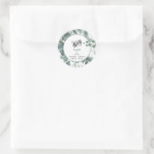 Moderne Aquarellmahlzeit bei Eukalyptus Hochzeit # Runder Aufkleber (Tasche)