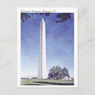 Moderne Aquarellmalerei in Washington Monument Postkarte