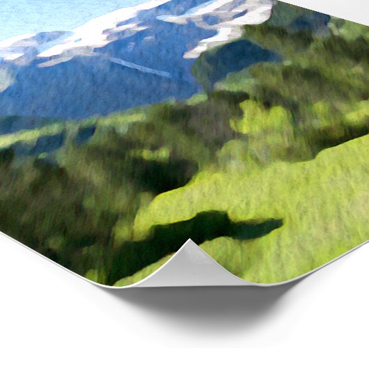 Moderne Aquarellmalerei Landschaft Poster (Ecke)